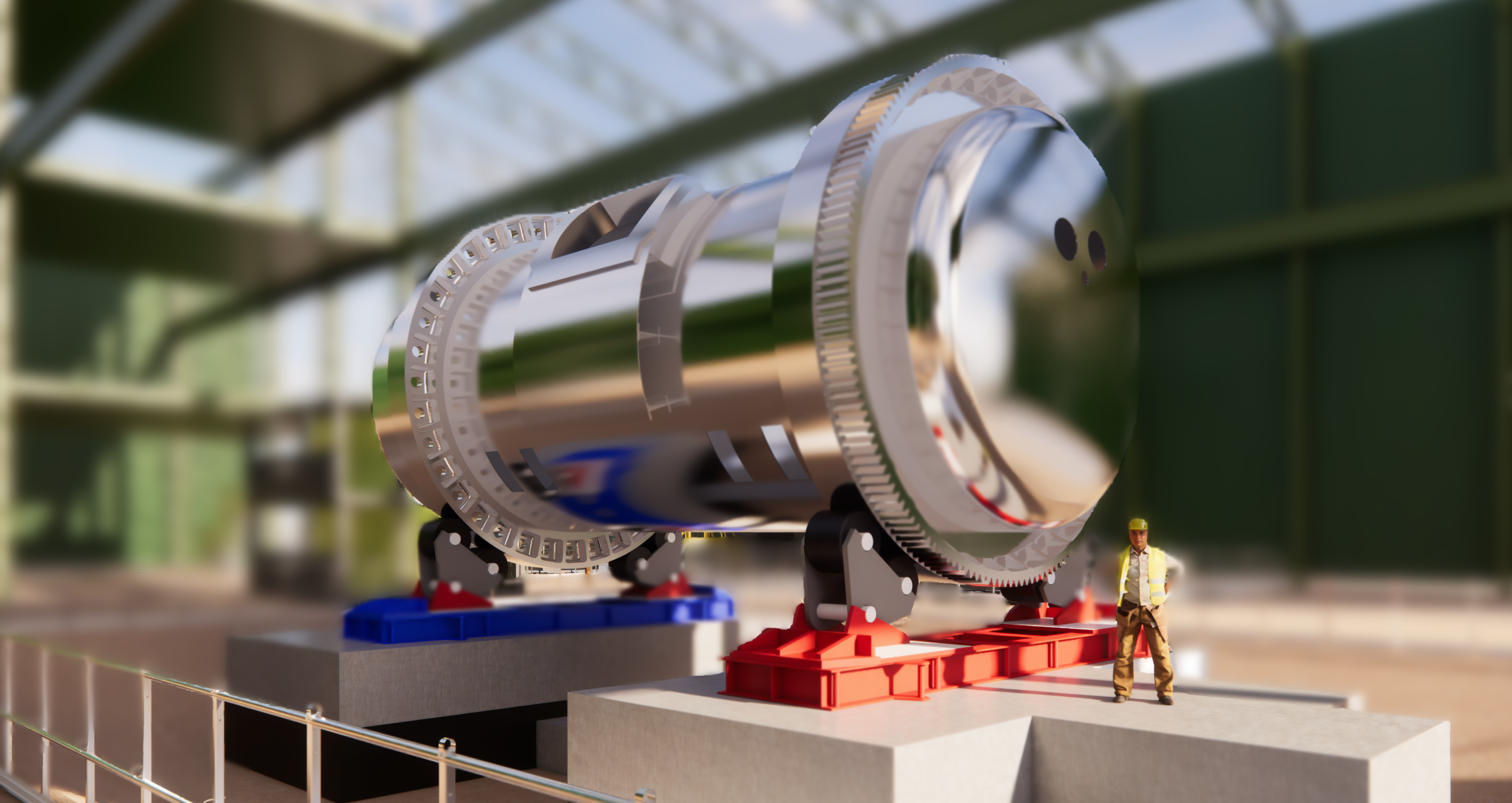 Renderizado de alta fidelidad molino industrial